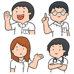 Fototapeta premium vector set of medical staff