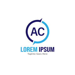 Fototapeta na wymiar AC Letter Logo Design. Creative Modern AC Letters Icon Illustration