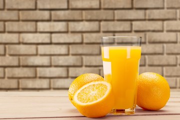 Orange juice and slices of orange on background © BillionPhotos.com