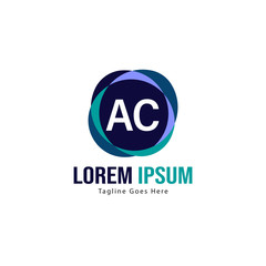 AC Letter Logo Design. Creative Modern AC Letters Icon Illustration