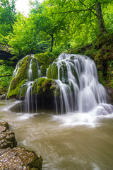 Fototapeta na wymiar Bigar Waterfall,Caras-Severin,Romania,Located at the intersection with the parallel 45 in Romania