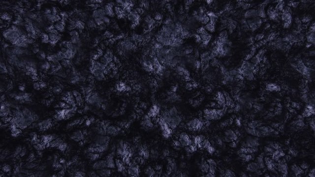 Volume texture of rock, stone or clay surfaces. 3D animation of gray pattern.