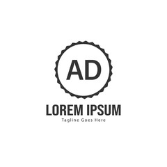AD Letter Logo Design. Creative Modern AD Letters Icon Illustration