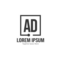 AD Letter Logo Design. Creative Modern AD Letters Icon Illustration