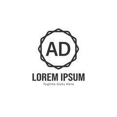 AD Letter Logo Design. Creative Modern AD Letters Icon Illustration