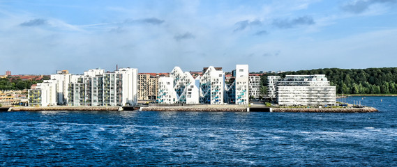 Modern residential buildings at the port of Aarhus in Denmark 
