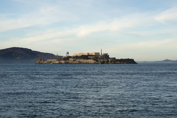 SAN FRANCISCO, CALIFORNIA, UNITED STATES - NOV 25th, 2018: Alcatraz, the silent cold prison in the...