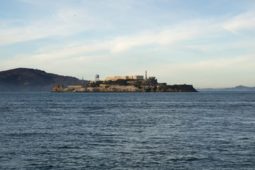 Fototapeta premium SAN FRANCISCO, CALIFORNIA, UNITED STATES - NOV 25th, 2018: Alcatraz, the silent cold prison in the SF bay