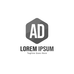 AD Letter Logo Design. Creative Modern AD Letters Icon Illustration