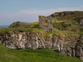 Fototapeta na wymiar The ruins of Dunseverick castle in Northern Ireland - travel photography