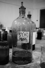 jar of reagents and chemicals in a chemistry laboratory