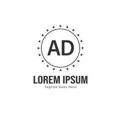 AD Letter Logo Design. Creative Modern AD Letters Icon Illustration