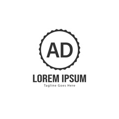 AD Letter Logo Design. Creative Modern AD Letters Icon Illustration