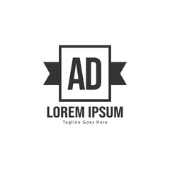 Fototapeta premium AD Letter Logo Design. Creative Modern AD Letters Icon Illustration