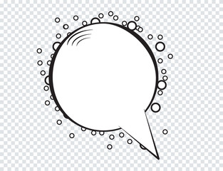 Cartoon speech bubbles on transparent background. Vector Illustration