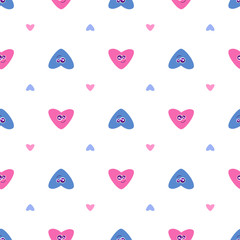seamless pattern with cute hearts
