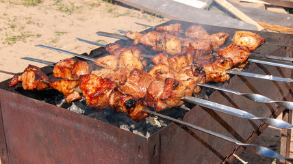 charcoal grill on a summer day