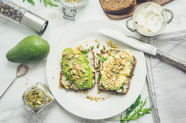 Healthy avocado toasts