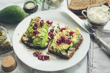 Healthy avocado toasts