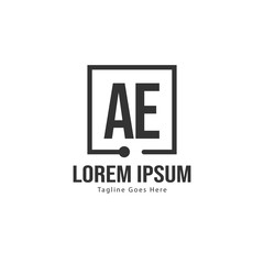Obraz premium AE Letter Logo Design. Creative Modern AE Letters Icon Illustration