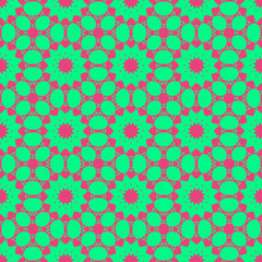 Pink and green floral beauty flat pattern