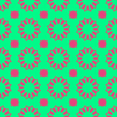 Pink and green floral beauty flat pattern