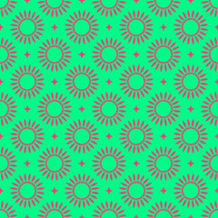 Pink and green floral beauty flat pattern
