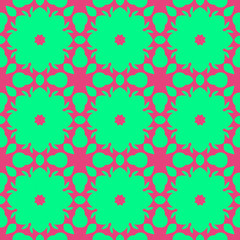 Pink and green floral beauty flat pattern