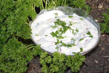 Kräuterquark und Petersilie
