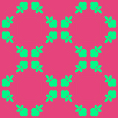 Beauty spring simple pattern with green and pink ornament