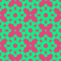 Beauty spring simple pattern with green and pink ornament