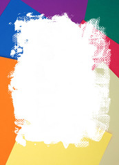 white background in the form of a blot with torn edges and a color frame