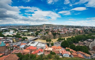 Fototapeta na wymiar View of Tbilisi from Narikala