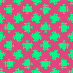 Beauty spring simple pattern with green and pink ornament