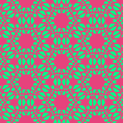 Beauty spring simple pattern with green and pink ornament