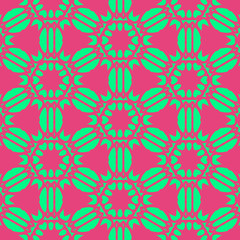 Beauty spring simple pattern with green and pink ornament