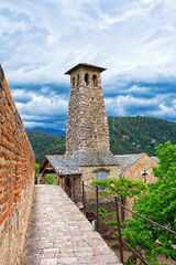Fototapeta na wymiar View of the courtyard of the fortress in Villefranche de Conflent, France