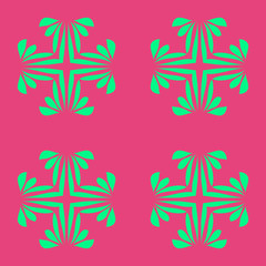 Fototapeta na wymiar Pink and green floral beauty flat pattern