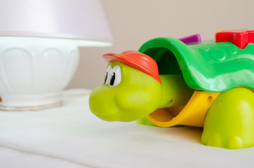 turtle educational toy early development concept close up