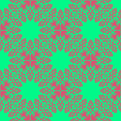 Pink and green retro pattern with geometric form
