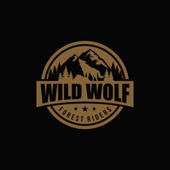Wolf Vintage Logo Stock Vector