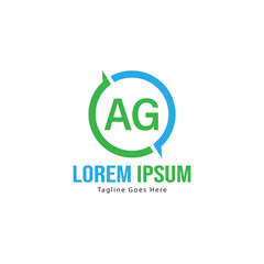 AG Letter Logo Design. Creative Modern AG Letters Icon Illustration