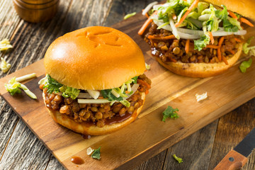 Homemade Healthy Vegan Lentil Barbecue Sandwich