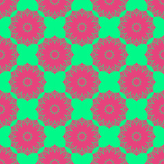 Floral beauty pattern with abstract geometric form