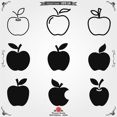 Apple Icon in trendy flat style isolated on background.