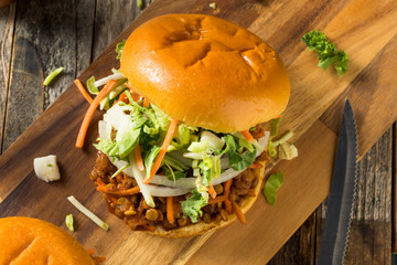 Homemade Healthy Vegan Lentil Barbecue Sandwich