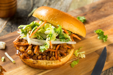 Homemade Healthy Vegan Lentil Barbecue Sandwich