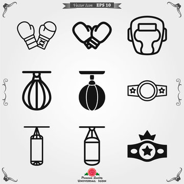 Boxing icon, equipment and sport vector graphics, symbol on a background