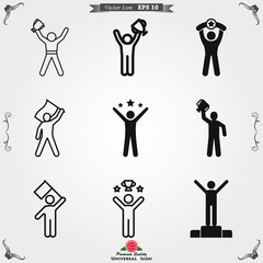 Obraz premium Champion vector icon, flat design for web or mobile app, award symbol.