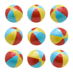 Beach balls set isolated on white background
